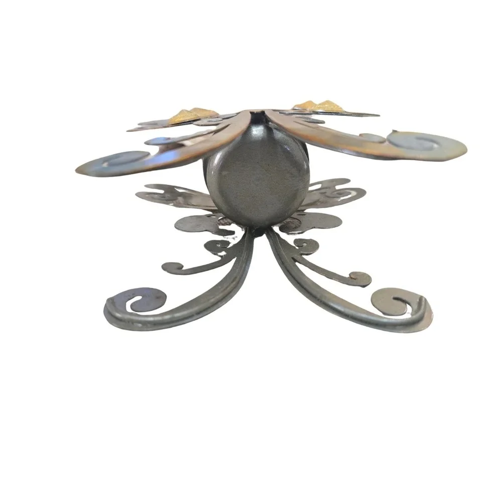 Distressed Metal Butterfly Tea Light Candle Holder Indoor & Outdoors Retro Decor
